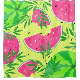 Summer Watermelon Branches Bright Tropical Duschvorhang