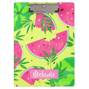 Summer Watermelon Branches Tropical Personalisiert Klemmbrett