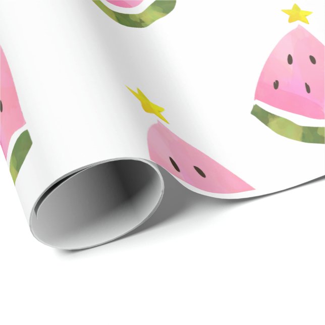 Summer Watermelon Christmas Xmas Tree Wrapping Geschenkpapier (Rolleneckpunkt)