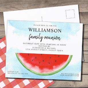 Summer Watermelon Family Wiedersehen Ankündigungspostkarte