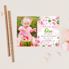 Summer Watermelon First Birthday Party Foto Einladung
