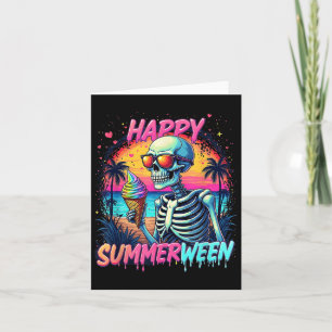 Summer Watermelon Jack-o-lantern Happy Summerween Karte
