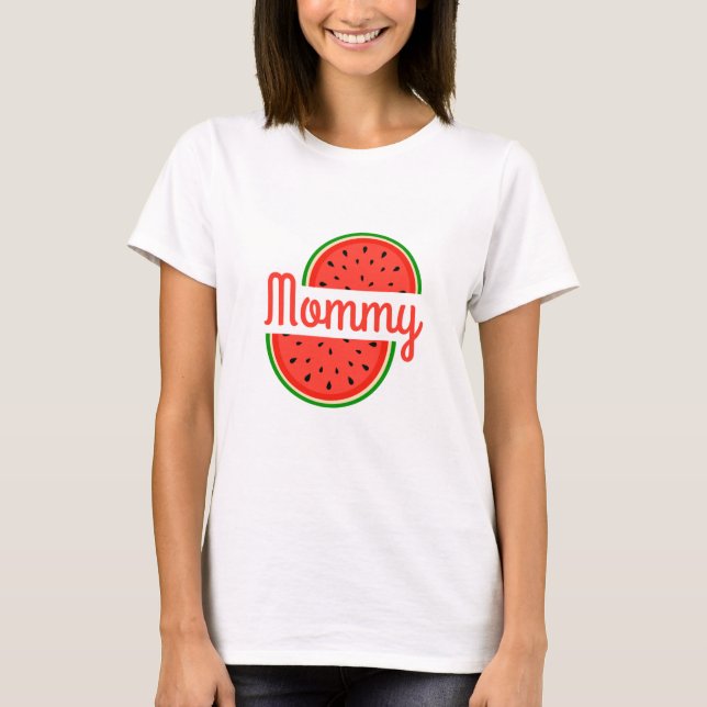 Summer Watermelon Mama Mommy To Be Baby Shower  T-Shirt (Vorderseite)