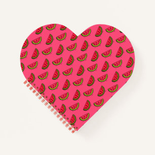 Summer Watermelon on Pink Pattern Notizbuch