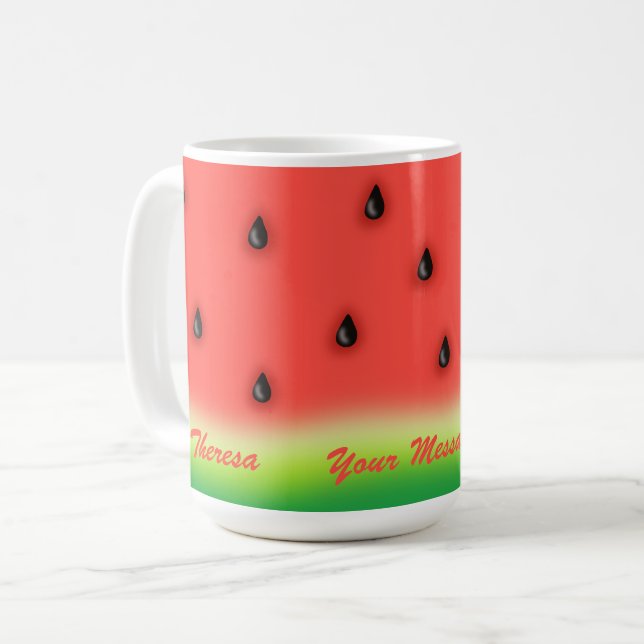 Summer Watermelon Personalisiert Kaffeetasse (Vorderseite Links)