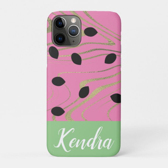 Summer Watermelon Seed Gold Swirl Illustration Case-Mate iPhone Hülle (Rückseite)