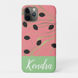Summer Watermelon Seed Gold Swirl Illustration Case-Mate iPhone Hülle