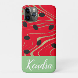 Summer Watermelon Seed Gold Swirl Illustration Case-Mate iPhone Hülle