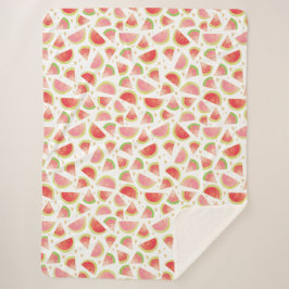 Summer Watermelon Slices & Gold Herzdesign Sherpadecke