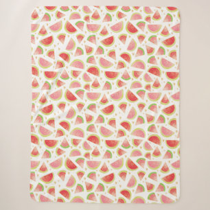 Summer Watermelon Slices & Gold Herzdesign Sherpadecke