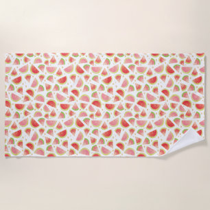 Summer Watermelon Slices & Gold Herzdesign Strandtuch