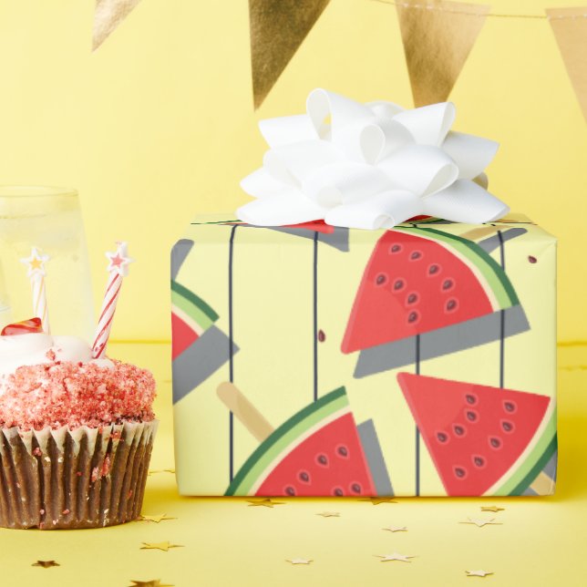 Summer Watermelon Slices Pattern, rot und grün Geschenkpapier (Geburtstagsparty)