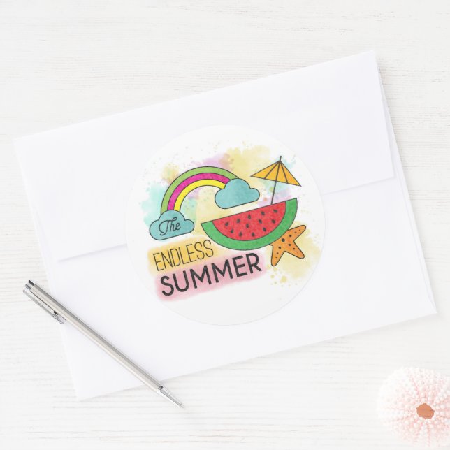 Summer Watermelon Sunshine Rainbow Sticker (Umschlag)