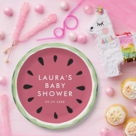 Summer Watermelon Sweet Little Baby Dusche Pappteller