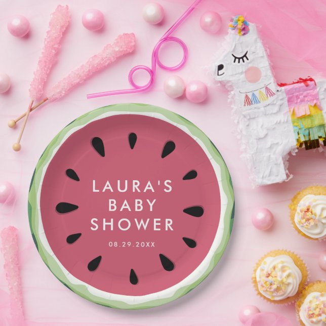 Summer Watermelon Sweet Little Baby Dusche Pappteller (Party)