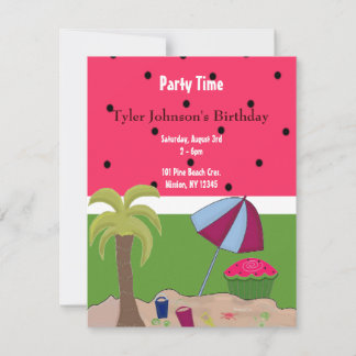 Summer Watermelon Thema Geburtstag Einladung