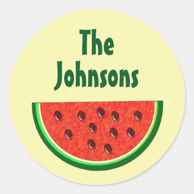 Summer Watermelon Yellow Sticker Umschlag Aufklebe (Vorderseite)