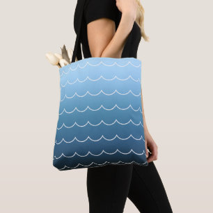 Summer Wave Muster Light Blue to Navy Gradient