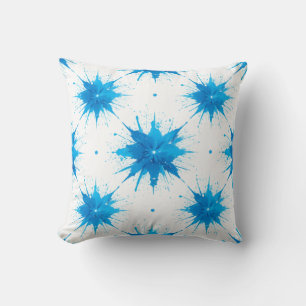 Summer Waves Geometric Splash Throw Kissen