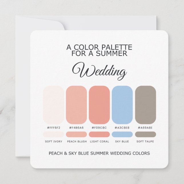 Summer Wedding Color Palette 2026 Card Einladung (Vorderseite)