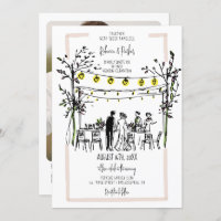 Summer Wedding handgezeichnetes Foto und Qr Code