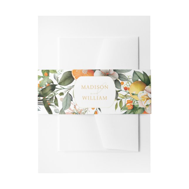 Summer Wedding Orange Citrus Frucht Personalisiert Einladungsbanderole (Vorderseite Beispiel)