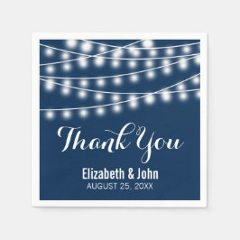 Summer Wedding String Lights Design Serviette