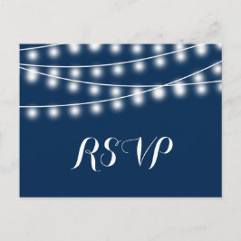 Summer Wedding String Lights UAWG Einladungspostkarte