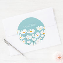 Summer White Cosmos Blume Individuelle Name