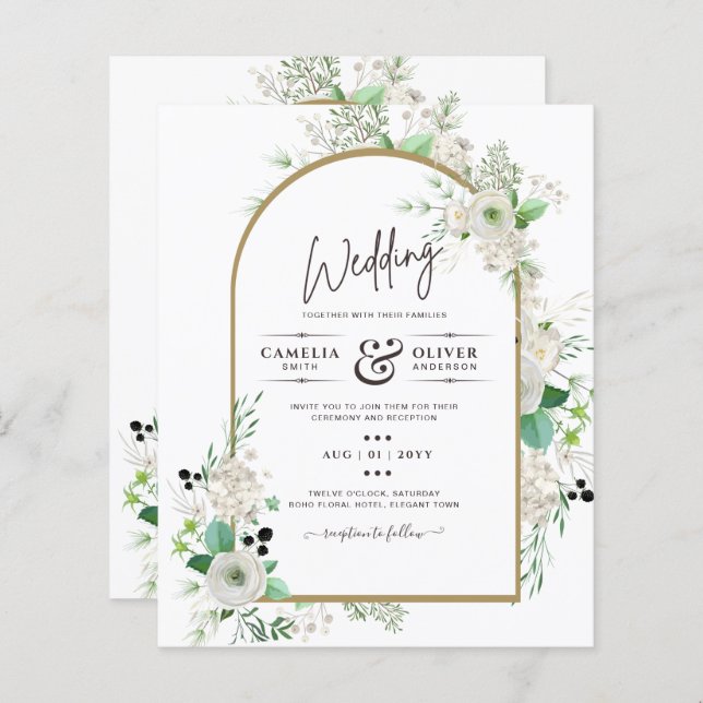 Summer White Roses Emerald Sage Greenerity WEDDING (Vorne/Hinten)