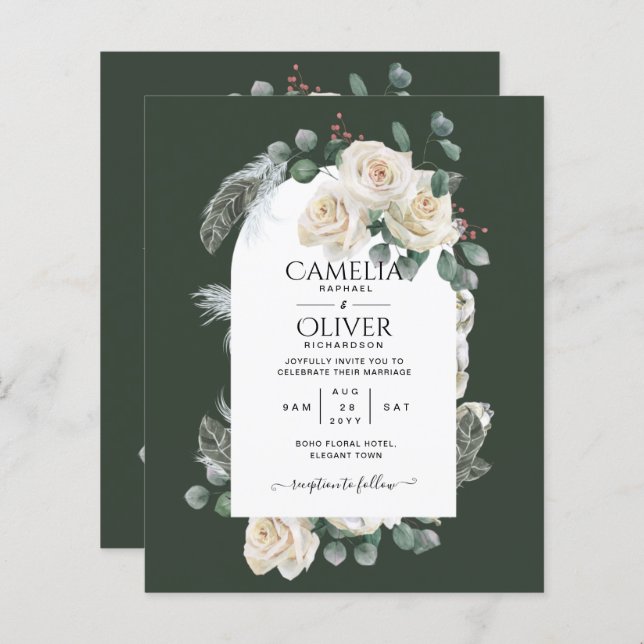 Summer White Roses Emerald Sage Greenerity WEDDING (Vorne/Hinten)