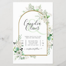 Summer White Roses Emerald Sage Greenerity WEDDING Flyer