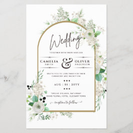 Summer White Roses Emerald Sage Greenerity WEDDING Flyer