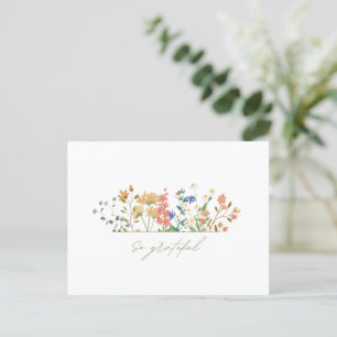 Summer Widlflower Boho Wedding Vielen Dank Postkarte