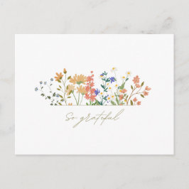 Summer Widlflower Boho Wedding Vielen Dank Postkarte