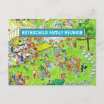 Summer Wiedersehen Rett-the-Date Postcard Postkarte<br><div class="desc">Funny family Wiedersehen Picknick Outdoor Cartoon mit Grillen Kochout,  Volleyballspiel und anderen Outdoor Aktivitäten.</div>