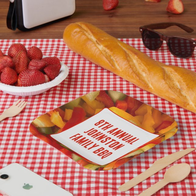 Summer Wiedersehen Vibranly Foto GRILLEN Family Pi Pappteller (Picknick)