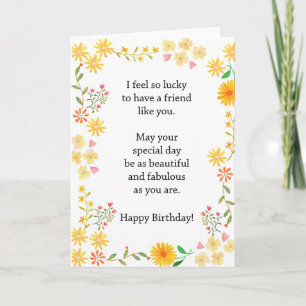 Summer Wild Blume hübsch bester Freund Geburtstag Karte
