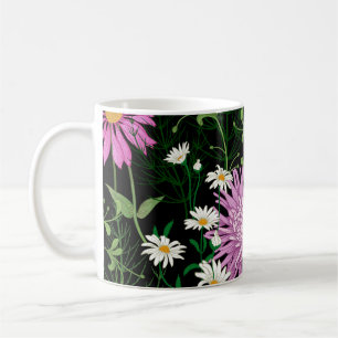Summer Wild Blume Nahtlose Sketch Kaffeetasse