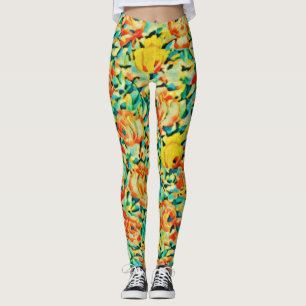 Summer Wild Rose Blumengarten Leggings