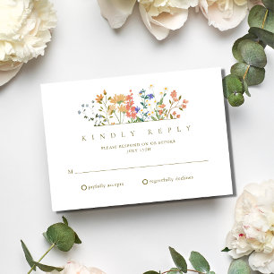 Summer Wildblume Boho Wedding RSVP Karte