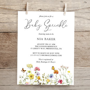 Summer Wildblume Colorful Botanical Baby Sprinkle Einladung