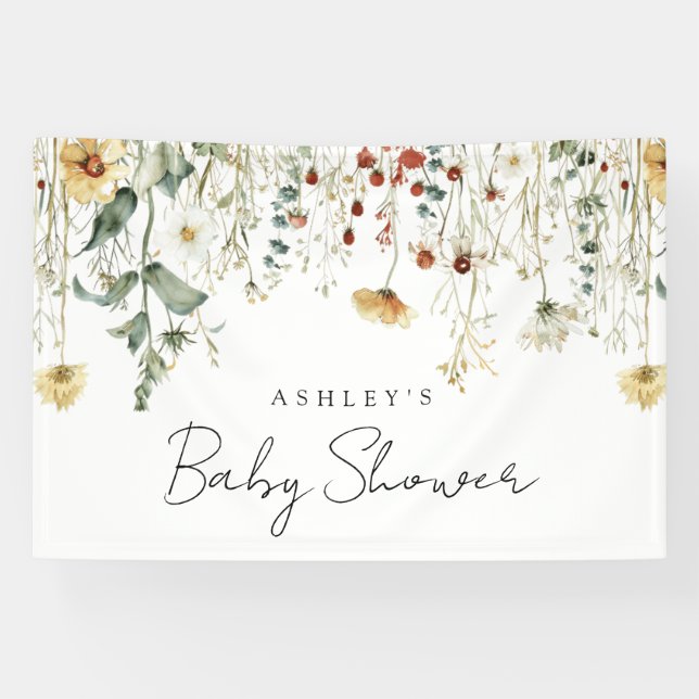 Summer Wildblume Field Baby Dusche Banner (Horizontal)