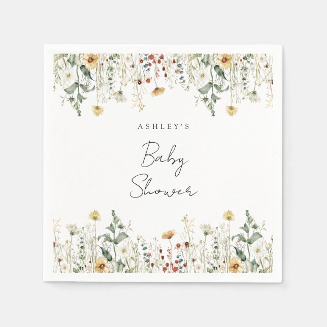 Summer Wildblume Field Baby Dusche Serviette (Vorderseite)