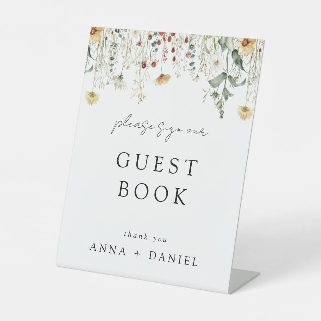 Summer Wildblume Field Wedbook Sockelschild (Vorderseite)