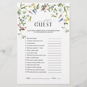 Summer Wildblume Floral Brautparty Game