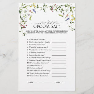 Summer Wildblume Floral Brautparty Game
