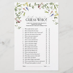 Summer Wildblume Floral Brautparty Game