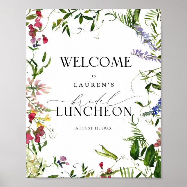 Summer Wildblume Floral Bridal Luncheon Willkommen Poster (Vorne)
