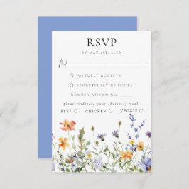 Summer Wildblume Garden Wedding RSVP Card